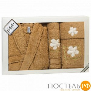 Набор халат+3 полотенца VALENTINI арт.Flower 2 1193/103 L