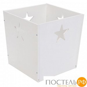 Vv130201 Деревянный ящик для игрушек, белый со звездочкой 4627139164302