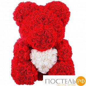 192-509 декоративное изделиемедвежонок из роз с сердцем 40 см