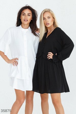 Летящее черное платье oversize