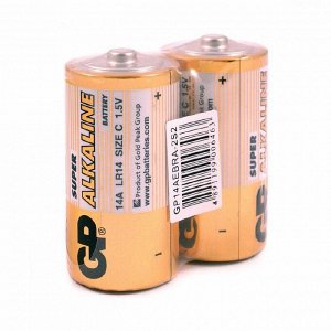 Батарейки GP Super эконом упак C/LR14/14A алкалин 2 шт/уп штр.  4891199006463