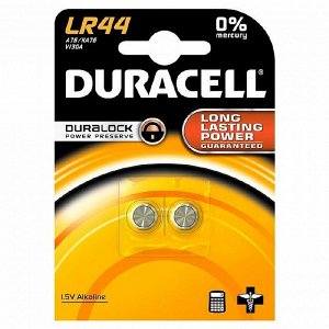 Батарейки DURACELL LR44-2BL для электронных устройств бл/2 штр.  5000394504424, 50936915