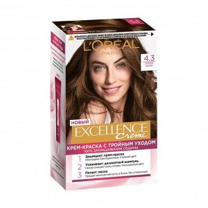 Краска для волос Excellence, тон 4.3 Золотой каштан, L'Oreal Paris