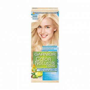 Крем-краска для волос Color Naturals, сияющий блонд без желтизны, тон 1000, Кристальный ультраблонд, Garnier, 110мл