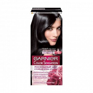 Крем-краска для волос Color Sensation, Роскошь цвета, тон 1.0, Драгоценный черный агат, Garnier,110мл