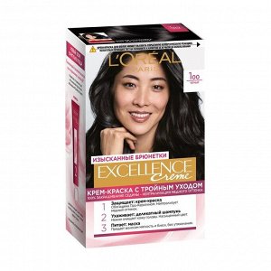 Краска для волос Excellence, тон 100 черный, L'Oreal Paris