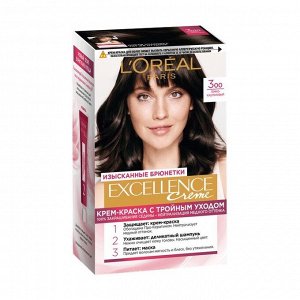 Краска для волос Excellence, тон 300 темно-каштановый, L'Oreal Paris