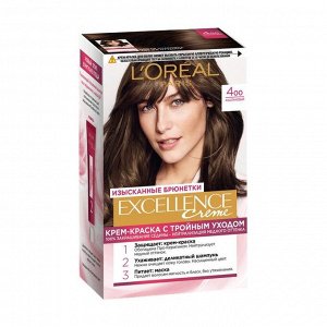 Краска для волос Excellence, тон 400 каштановый, L'Oreal Paris