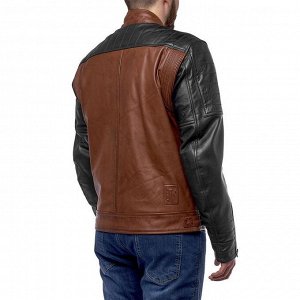 Куртка Bravo 7, кожа, коричневый, чёрный, L