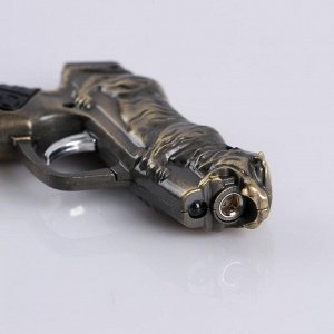 Зажигалкаазовая "Пистолет с тигром", 7 х 10 см