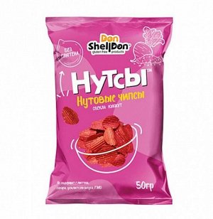 Безглютеновые чипсы "НУТСЫ" со вкусом свеклы и кунжута, Don Shelldon, 50 гр