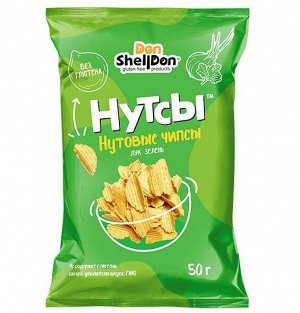 Безглютеновые чипсы "НУТСЫ" со вкусом лука и зелени, Don Shelldon, 50 гр