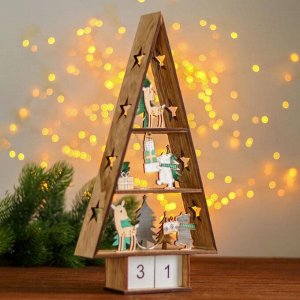 Новогодний декор с подсветкой «Новогодняя ёлочка и календарь»