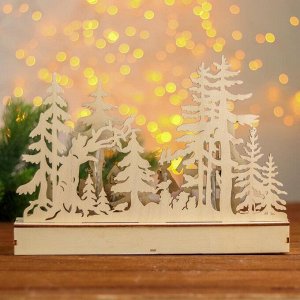 Новогодний декор с подсветкой «Весело лепить снеговика» 2АА, 5х29,5х21 см