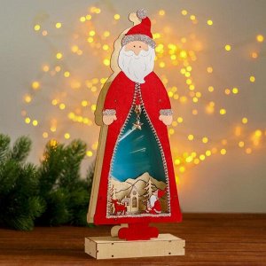 Новогодний декор с подсветкой «Дед мороз» 2АА, 7х15х39 см