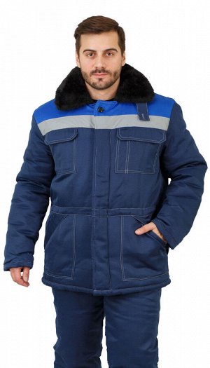Костюм мужской рабочий "Легенда" зимний куртка, брюки  т-синий с васильковым и  СОП