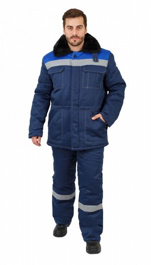 Костюм мужской рабочий "Легенда" зимний куртка, брюки  т-синий с васильковым и  СОП