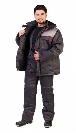 Костюм мужской рабочий "Фаворит" зимний куртка, брюки  т.серый со светло- серым
