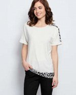RP Блуза с леопардовым декором,бирюзовый,48