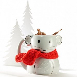Кружка Кружка в форме мыши с шарфом создаст уютную атмосферу дома во время чаепития.