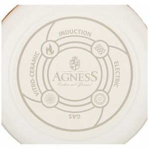 Кастрюля КАСТРЮЛЯ AGNESS ЭМАЛИРОВАННАЯ С КРЫШКОЙ, СЕРИЯ DELUXE, 16X11СМ, 2,0Л, ПОДХОДИТ ДЛЯ ИНДУКЦИИ 
Материал: Сталь Эмалированная
Серия DeLuxe  - это коллекция эмалированной посуды с однотонной эма