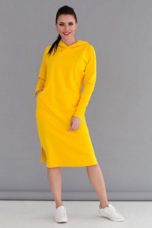Платье "СтритСтайл" (желтый, футер) П1535-18