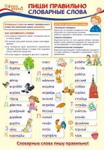 Школьный плакат &quot;Пиши правильно словарные слова&quot;