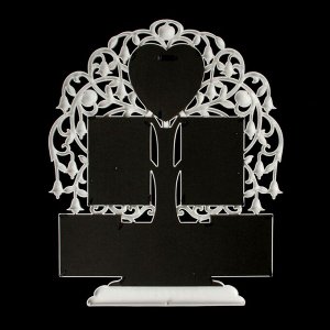 Фоторамка-коллаж на 6 фото 10x15 см, 13x13 см, 10x10 см «Семейное древо», пластик, мультирамка, белая, 56x44.5 см