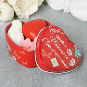 Два фигурных мыла в шкатулке-сердце "С днём святого Валентина"