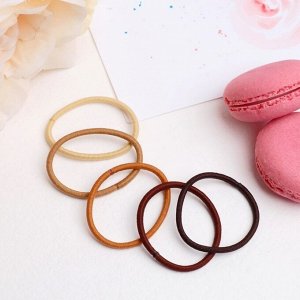 Резинки для волос «Тофи», набор 20 шт., 3.5 см, коричневые