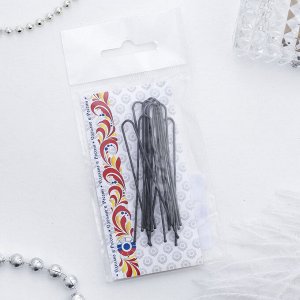 Шпилька для волос "Народная" 6,3 см, чёрная (набор 10шт)
