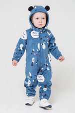 Флисовый комбинезон синий, собачки ФЛ 60000/н/31