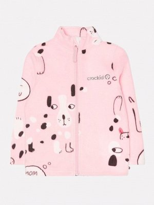 Куртка флисовая розовый, собачки ФЛ 34025/н/13