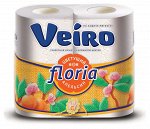 VEIRO (ВЕЙРО) Туалетная бумага Floria &quot;Цветущий апельсин&quot; 2-х сл (4шт) /12