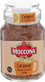 Moccona с ароматом карамели кофе растворимый 95г ст/б
