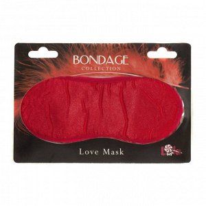 Красная сатиновая маска на глаза Love Mask