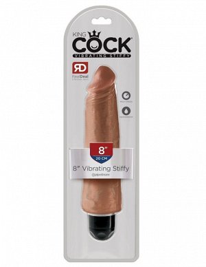 Вибратор с объемной головкой PipeDream King Cock Vibrating Stiffy 8'' (многоскор. вибрация)