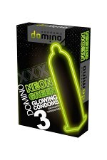 Латексные неоновые презервативы Luxe DOMINO NEON (3 шт)