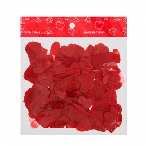 Конфетти «Сердечки», 20 г, цвет красный