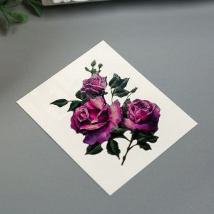 Татуировка на тело "Фиолетовые розы"