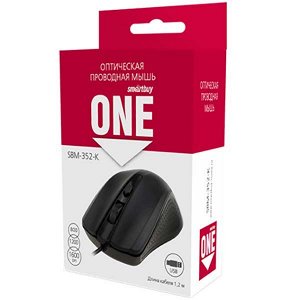 Мышь проводная Smartbuy ONE 352 черная (SBM-352-K) 100