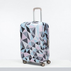 Чехол для чемодана сред 24" Треугольники, 38*28*59, розовый/голубой