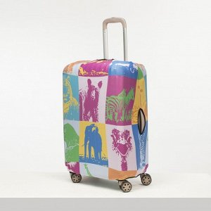 Чехол для чемодана сред 24&quot; Животные, 38*28*59, розовый