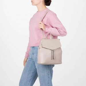 Рюкзак-сумка, отдел на молнии, 2 наружных кармана, цвет пудра