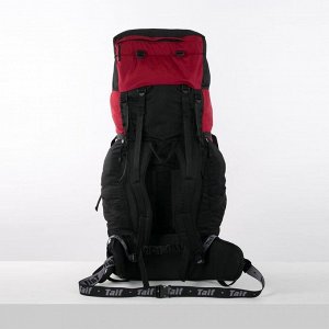 Рюкзак туристический, 120 л, отдел на шнурке, 2 наружных кармана, 2 боковых кармана, цвет чёрный/вишня