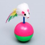 Игрушка-неваляшка &quot;Мышь на шаре&quot;, шар 5,5 см, микс цветов