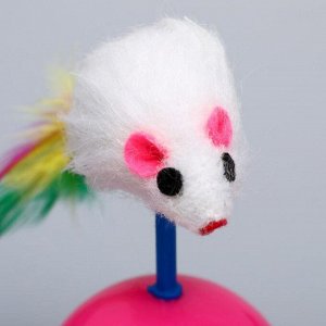 Игрушка-неваляшка "Мышь на шаре", шар 5,5 см, микс цветов
