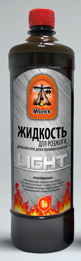 УГОЛЁК LIGHT Жидкость д/розжига 1л (12 шт в кор), смесь парафинов