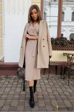 Domenica —Платье с запахом из шикарной ткани - Р 2615 Бежевый