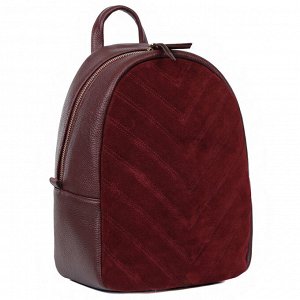 Кожаный женский рюкзак Fabretti бордового цвета с замшевой вставкой